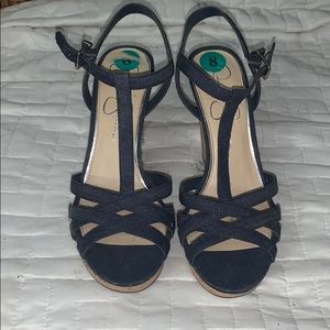 Steve Madden blue wedge platform shoes